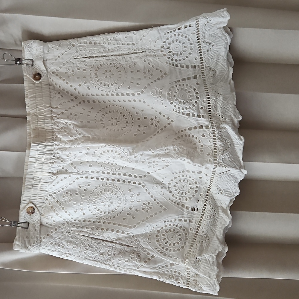 Sezane eyelet cotton skirt